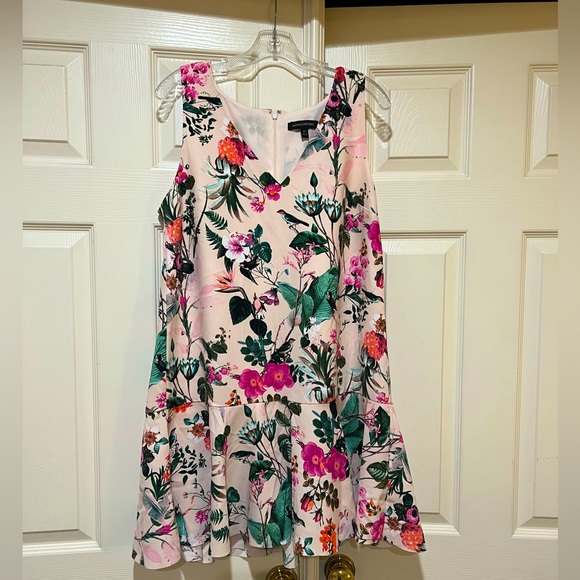 Banana Republic botanical Floral print sleeveless‎  Skater Mini summer dress 10 - Picture 1 of 9